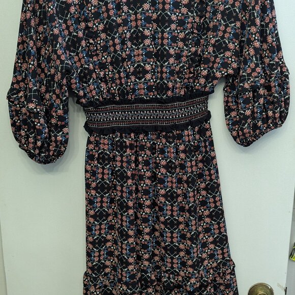 Max Studio red floral cottagecore peasant dress NWOT Size small/medium - Picture 4 of 5